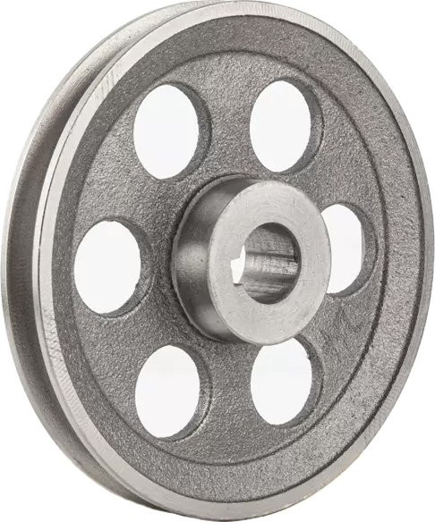 Verdickte V-Riemenscheibe aus Gusseisen mit Einzelschlitz-A-Riemenprofil und hohlem Durchmesser 140–200 mm in Grau - Bild 1