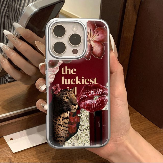 Apple Handyhülle mit Leoparden-Design und galvanisiertem Klebeeffekt in Multicolour für iPhone 17 bis iPhone 11 Modelle - Bild 1
