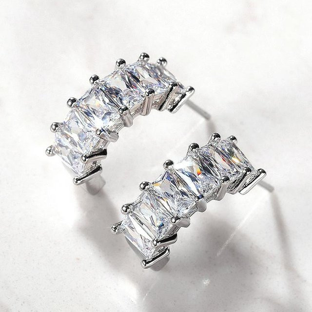 YIRAN Jewelry Ohrstecker, Zirkonia, Silber, Damen - Bild 1