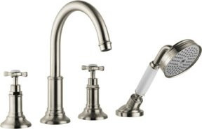 Hansgrohe Axor Montreux Duschset für die Badewanne mit Zweihebelmischer in gebürstetem Nickel - Bild 1