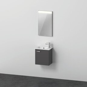 Duravit XBase Möbel-Set für das Badezimmer mit Waschtisch Me by Starck Unterbau und Spiegel mit LED-Beleuchtung, Graphit matt, B/T/H: 44 x 30 x 43 cm - Bild 1