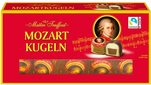 MaitreTruffout Mozartkugeln Marzipan Haselnuss Milchschokolade 200 g - Bild 1
