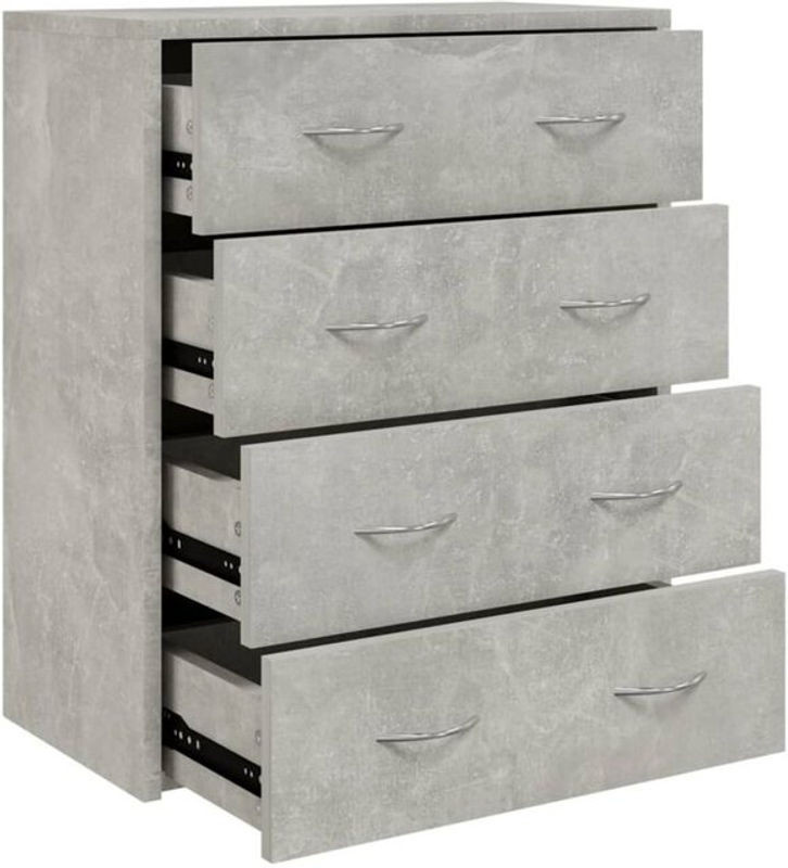 Vidaxl Kommode mit 4 Schubladen in Grau, Modernes Design, B/T/H: 60 x 30,5 x 71 cm - Bild 1