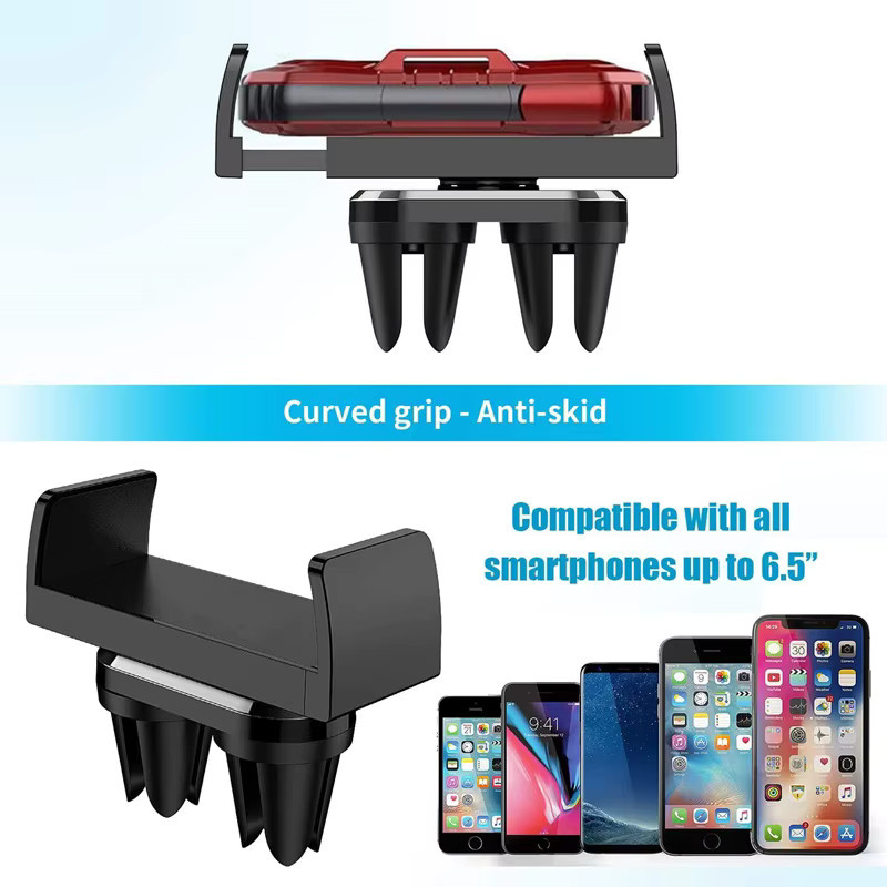TONGDAYTECH Universal Auto Telefon Halterung für iPhone und Smartphones, Clip für Lüftungsschlitze, Schwarz - Bild 5