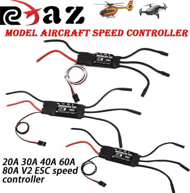 RCXAZ Bürsenloser ESC-Geschwindigkeitsregler mit UBEC, für RC-Drohne FPV-Helikopter Flugzeug - Bild 1