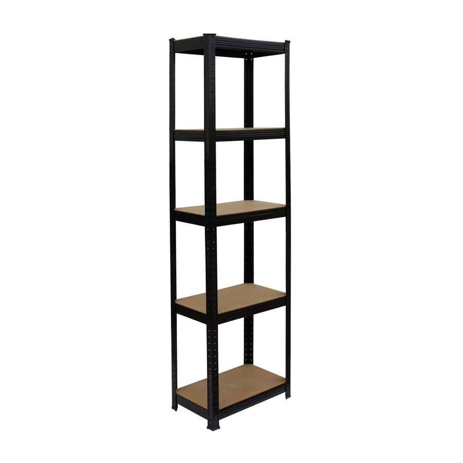 Relaxdays Schwerlastregal mit 5 höhenverstellbaren Böden aus Stahl und MDF in Schwarz und Braun, B/T/H: 30 x 50 x 180 cm - Bild 2
