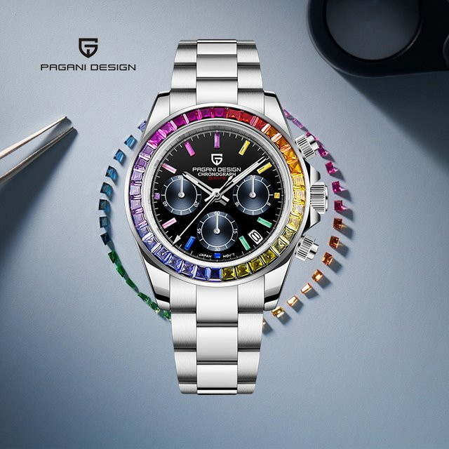 Pagani Design Chronograph, Quarz, Edelstahl, Diamant, Herren - Bild 1