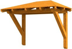 Skan Holz Haustür-Vordach Wismar 1 aus nordischer Fichte in Eiche hell-braun, Breite: 258 cm, Tiefe: 126 cm - Bild 1