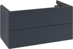 V&B Waschtischunterschrank Antao mit Auszugbeleuchtung, Farbe Blau lackiert, B/T/H: 98,8 x 50,4 x 49,6 cm - Bild 1