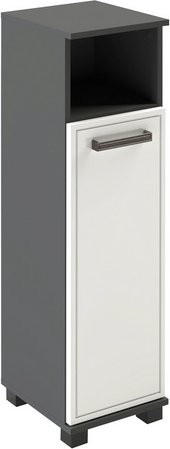 Schildmeyer Highboard Adana für das Badezimmer in Weiß Hochglanz und Anthrazit, B/H/T: 30,3 x 110,5 x 32,6 cm - Bild 1