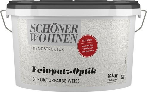 Schöner Wohnen Strukturfarbe Trendstruktur in Putz-Optik, Weiß, Matt - Bild 1