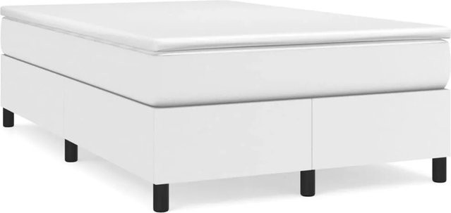 vidaXL Boxspringbett in Weiß mit Kunstleder Bezug B/T/H: 120 x 200 cm - Bild 1