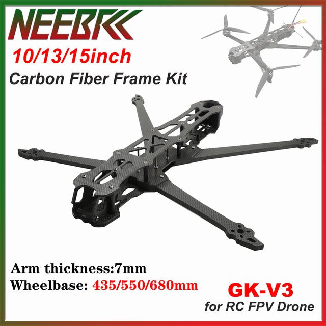 NeebRC GK-V3 Kohlefaser Rahmen Kit für FPV Drone und RC Quadcopter in Schwarz - Bild 1