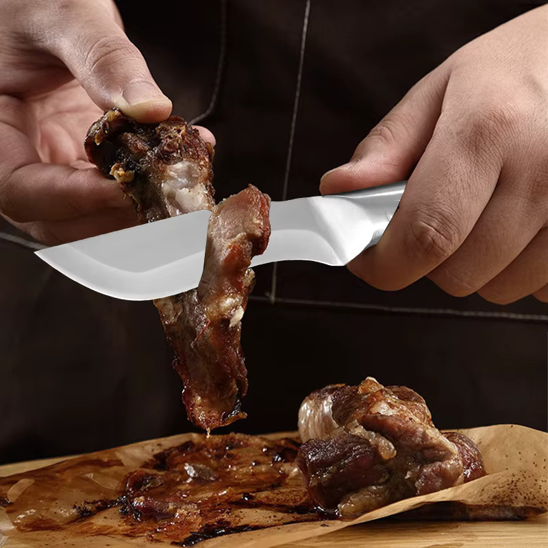 Huang San Dao Küchenmesser aus Edelstahl mit Flaschenöffner in Silber zum Schneiden von Fleisch, Obst und Gemüse - Bild 2