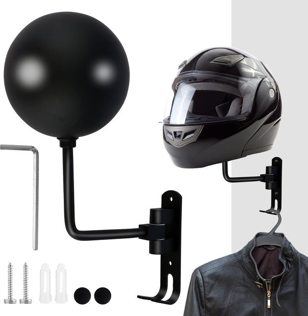 Willstar Wandhalterung für Helme und Accessoires aus Metall, Rotationsaufhänger in Schwarz - Bild 1