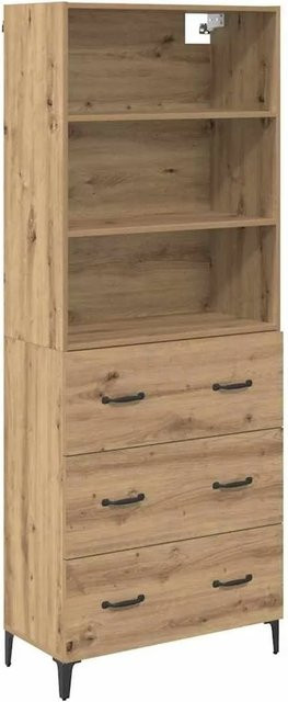 vidaXL Highboard Artisan-Eiche in Braun mit Türen und Schubladen, B/T/H: 69,5 x 34 x 180 cm - Bild 1