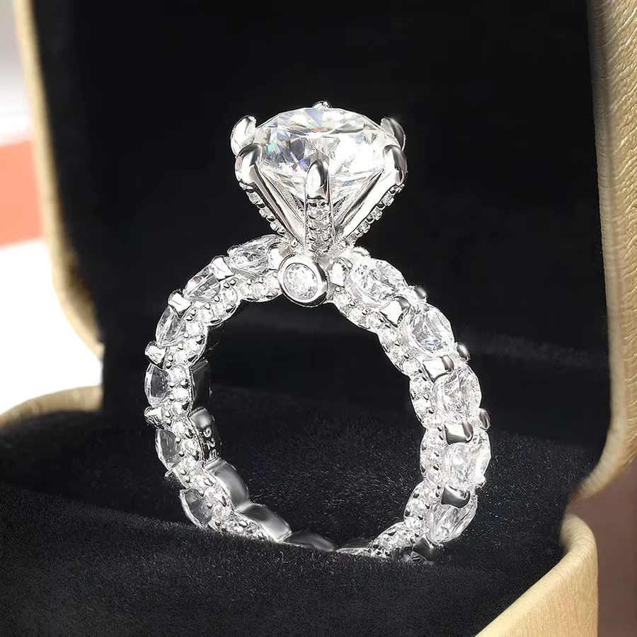 KUTPF Verlobungsring 925 Silber, Moissanit, Diamant, Damen - Bild 4