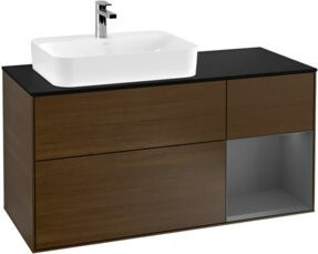 V&B Waschtischunterschrank Finion mit LED-Wandbeleuchtung, Anthrazit, Breite: 120 cm - Bild 1