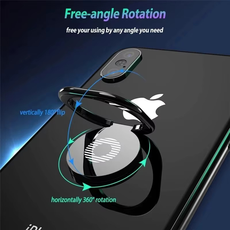 KAFNHCKA Universal Mini 360-Grad Handy Ständer mit Finger Ring Halter aus Metall in Schwarz für iPhone Xiaomi Huawei - Bild 5