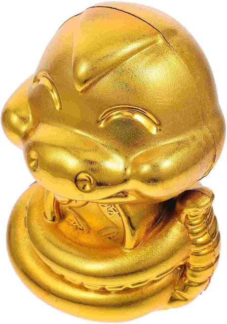 Goldene Schlange Spardose als Feng Shui Schatzbecken Skulptur für Münzen in Gold - Bild 1