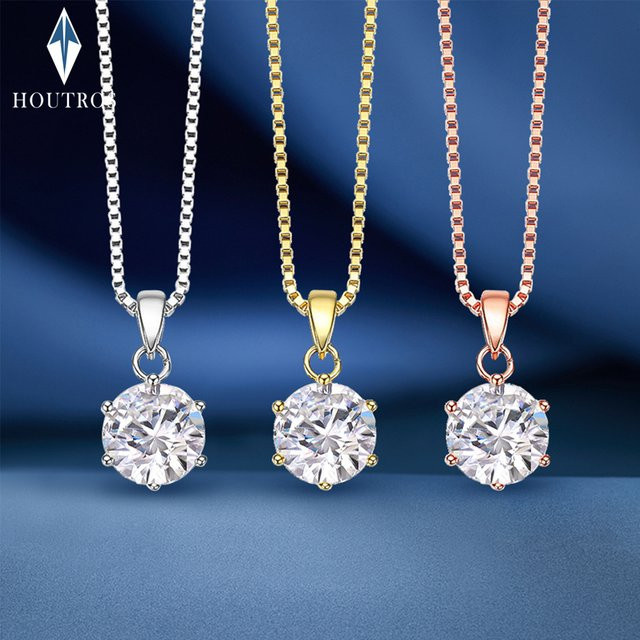 Houtros Halskette, Moissanit, 925 Silber, Damen - Bild 1