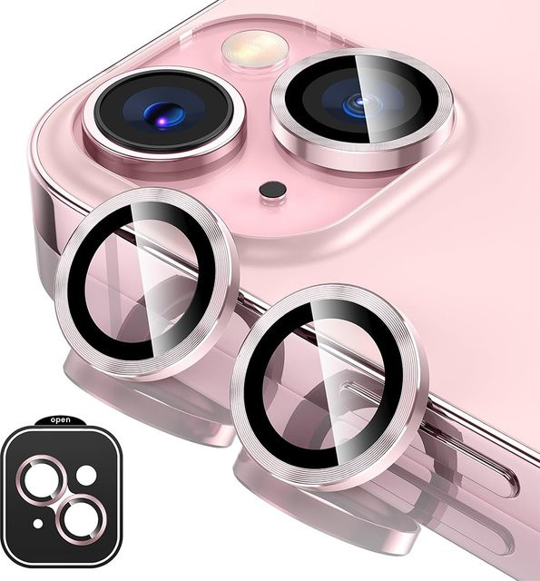 NYFundas Kameraobjektivschutz aus gehärtetem Glas mit Glitzer-Diamant-Effekt für iPhone 15 Pro Max, 14 Plus, 13 Mini, 15 Pro und 14 Pro in Silber - Bild 1