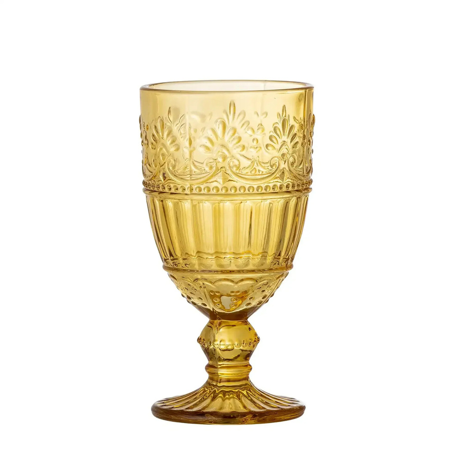 Bloomingville Weinglas Feyza aus Glas in Gelb - Bild 1