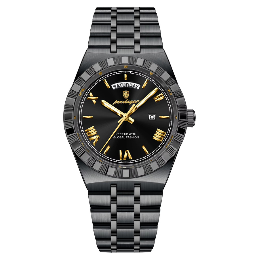 POEDAGAR Armbanduhr Quarz, Edelstahl, Silber, Herren - Bild 7