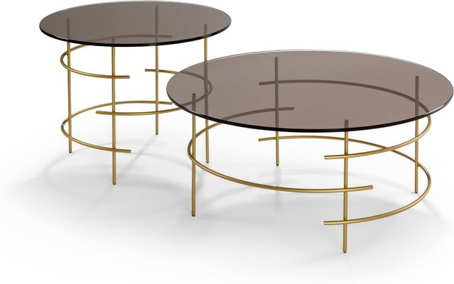 Couchtisch HASSE Calacatta in Schwarz mit Keramikplatte und Metallgestell, B/T/H: 80,0 x 36,0 x 36,0 cm - Bild 1