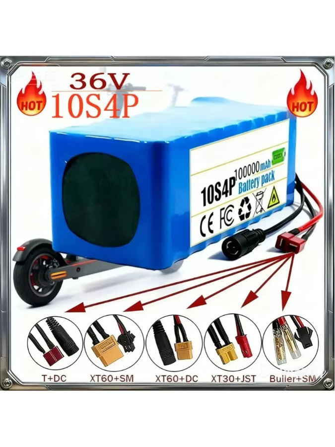 Lithium-Ionen-Akkupaket 36V 100Ah 1000W 10S4P mit BMS für Elektrofahrräder und Scooter - Bild 4