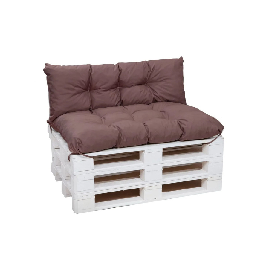 Setgarden Palettenkissen Set in Braun bestehend aus einem Sitzkissen und einem Rückenkissen, Breite: 120 cm, Tiefe: 60 cm für das Sitzkissen und Breite: 120 cm, Höhe: 40 cm für das Rückenkissen - Bild 2