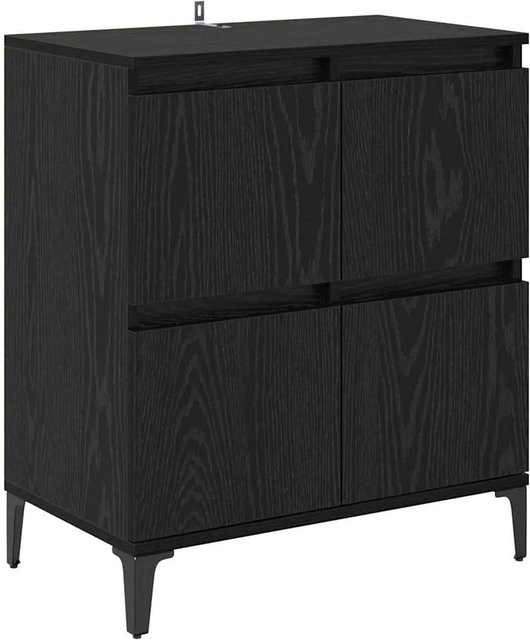vidaXL Sideboard in Schwarz und Eichen-Optik mit mattem Finish, B/T/H: 60 x 35 x 70 cm - Bild 1