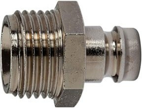 Riegler Temperier-Einstecknippel DN 6 mit Außengewinde M14x1,5, SW 15, Messing, Silber - Bild 1