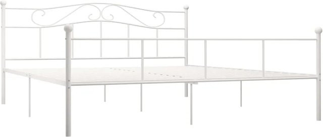 vidaXL Bettgestell aus Metall in Weiß, klassisches Design, B/T/H: 180 x 200 x 95 cm - Bild 1