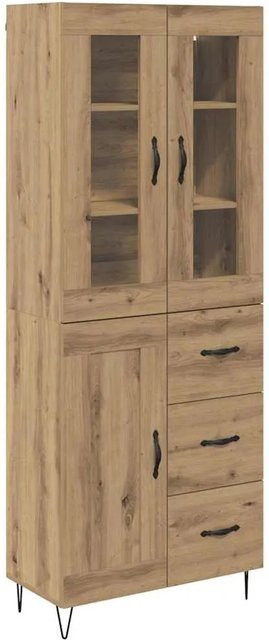 vidaXL Highboard Artisan-Eiche in Braun mit Schranktüren und Regalfächern, B/T/H: 69,5 x 34 x 180 cm - Bild 1