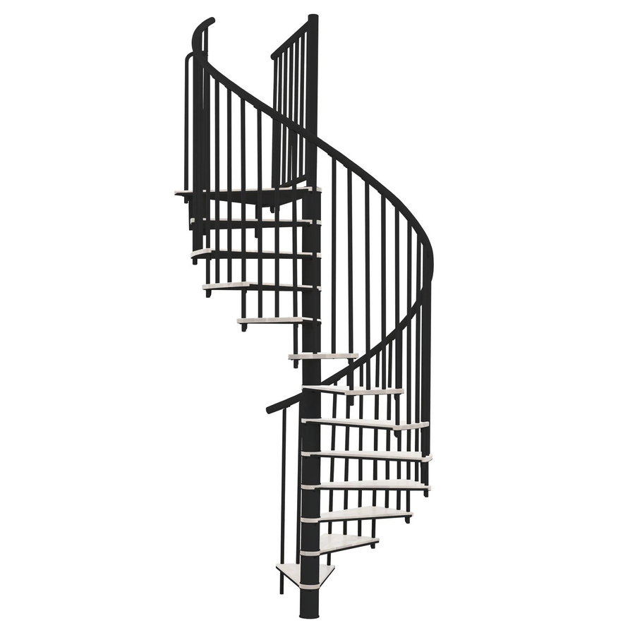 Minka Spindeltreppe Switch Spiraltreppe aus Stahl und Holz in Schwarz-Weiß, Durchmesser: 160 cm, Raumhöhe bis 295 cm - Bild 2