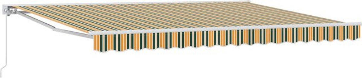 Manuell einziehbare Markise von vidaXL in Grün und Gelb, B x H: 5 x 3,5 m - Bild 1