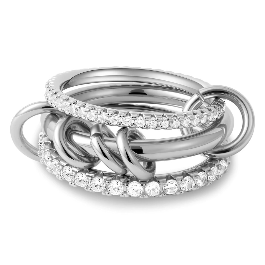 amofa Fingerringe, 18 Karat vergoldeter Edelstahl, Zirkonia, Gold - Bild 3