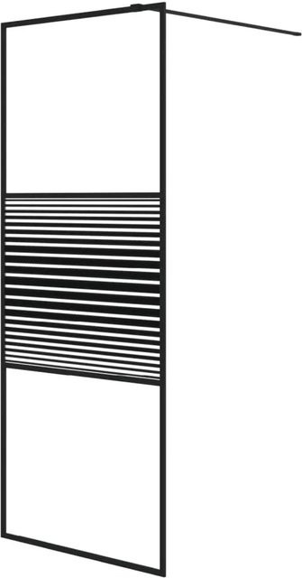 vidaXL Duschwand für begehbare Dusche aus ESG-Glas in Schwarz und Transparent, B/H: 80 x 195 cm - Bild 1