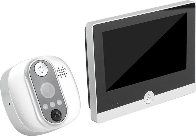 Fishine Kabellose Video-Türklingelkamera mit 4,3 Zoll Farb-LCD-Monitor, WiFi und intelligenter Bewegungserkennung in Silber - Bild 1