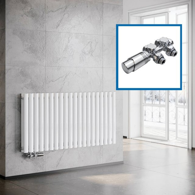 SONNI Röhrenheizkörper Wandheizkörper mit Mittelanschluss in Weiß, H: 60,0 cm, B: 118,0 cm - Bild 1
