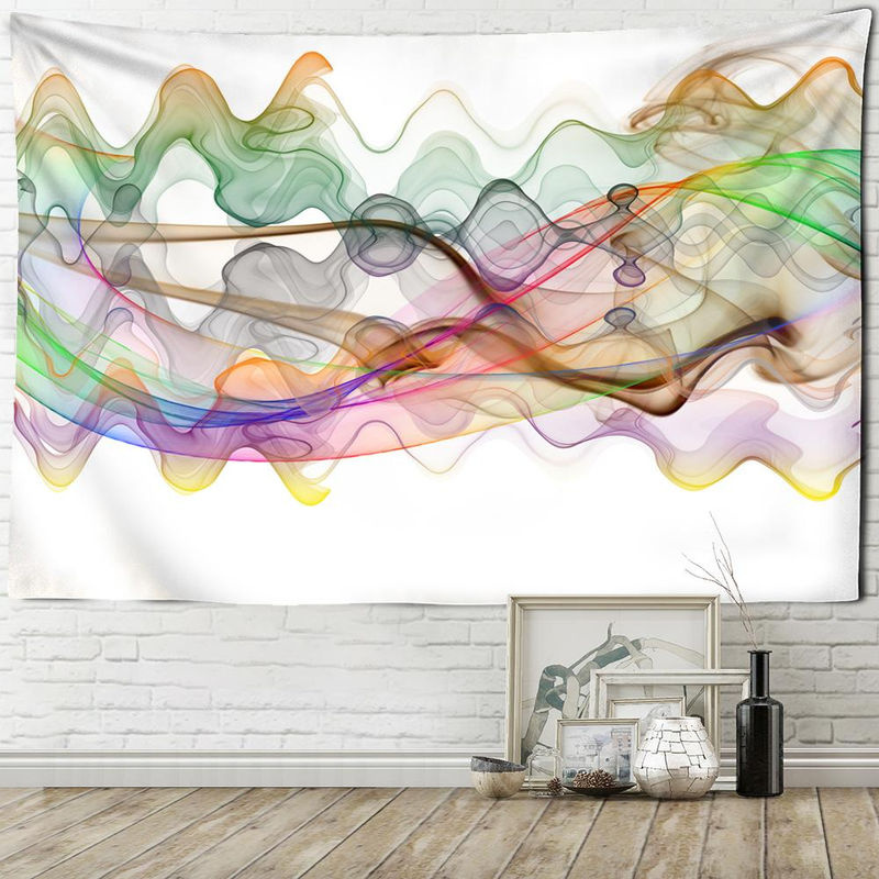 Super Six Wandbehang Psychodelische Boho Tapisserie Abstrakt Mehrfarbig B: 95 cm, H: 70 cm - Bild 4