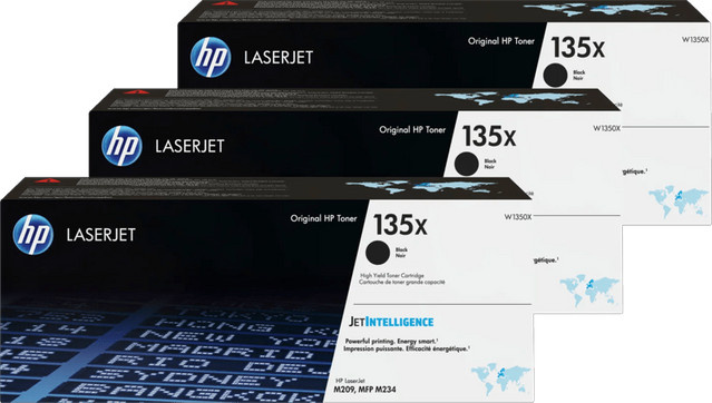 HP 135X LaserJet Toner Schwarz 3er Pack für HP LaserJet M209DWe M209dw M234dw M234dwe M234sdwe - Bild 1
