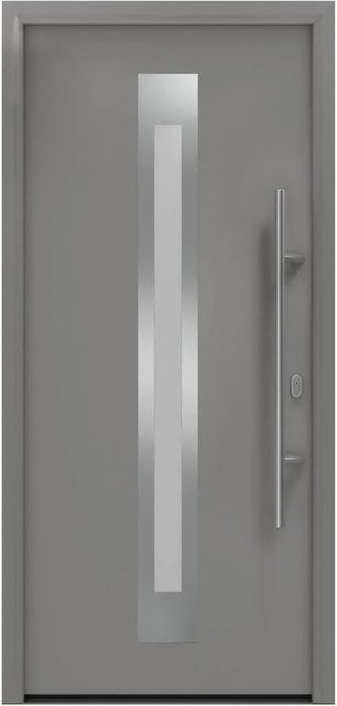 EcoStar Haustür Isopro IP 770S aus Aluminium in Grau mit Glaseinsatz, B: 110 cm, H: 210 cm, DIN Rechts - Bild 1