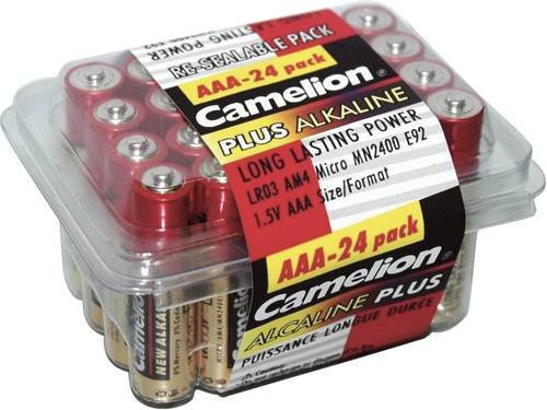 Camelion Plus AAA Alkaline-Mangan Batterien LR03, 1250 mAh, 1.5 V, 24 Stück, Rot - Bild 1