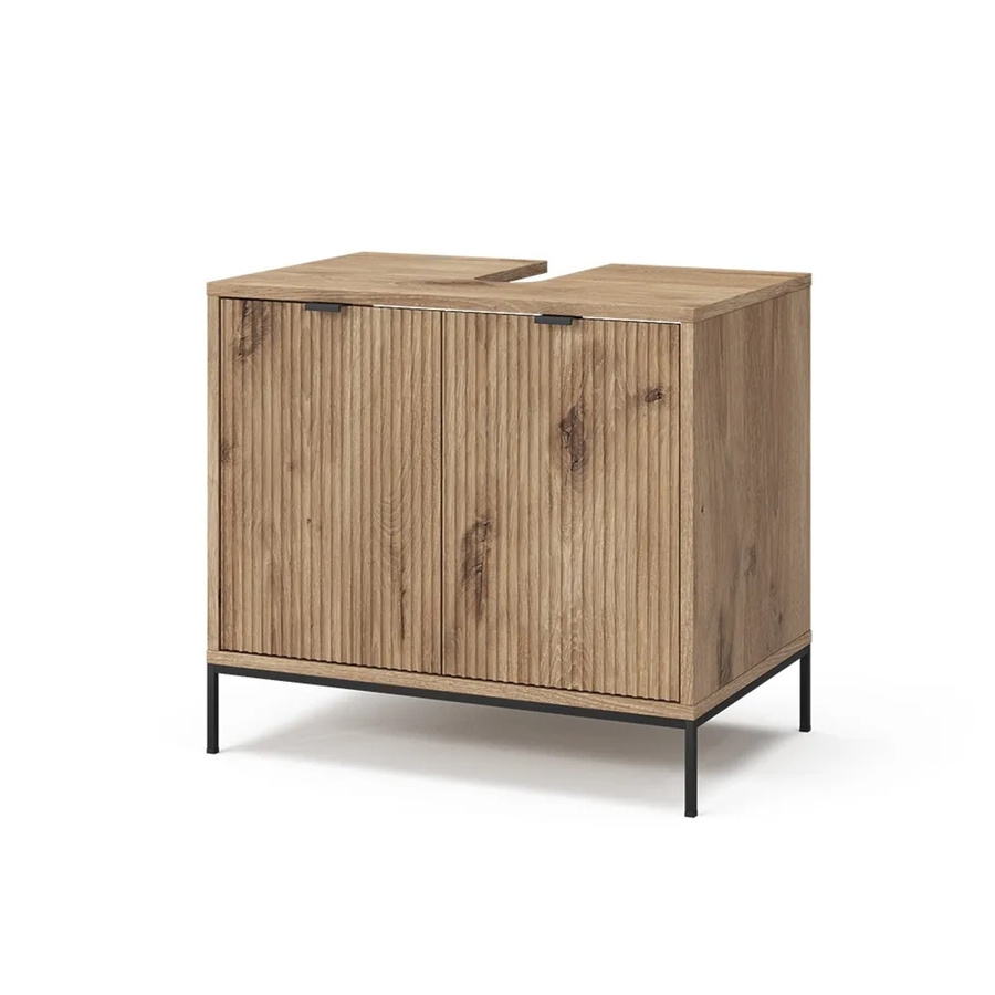 Vicco Waschbeckenunterschrank Eliza in Eiche Viking Oak mit 2 Türen, B: 70 cm, T: 63 cm, H: 45,1 cm - Bild 3