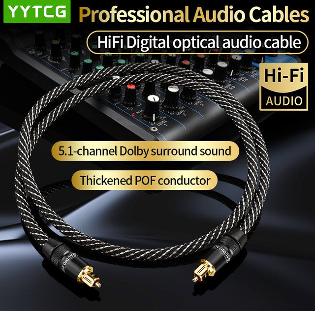 YYTCG Digitales optisches Audiokabel Toslink SPDIF Koaxialkabel in Schwarz für Verstärker, Blu-ray, Xbox 360 und PS4 Soundbar - Bild 1