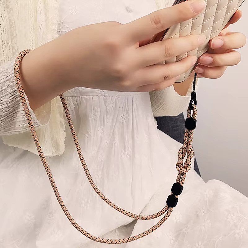 WSSHE Handgewebtes Handy-Lanyard in Bunt, verstellbares und abnehmbares Dual-Use Handy-Halsband zur Sicherung deines Smartphones - Bild 2