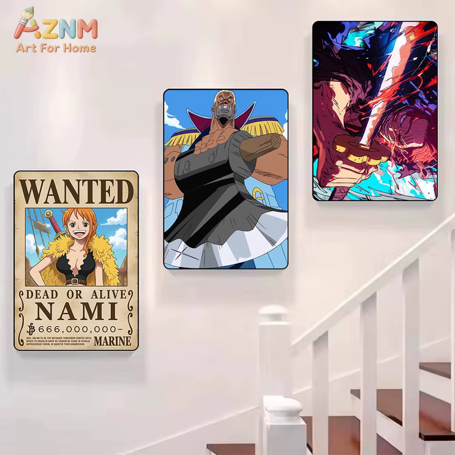 AZNM One Piece Nami Wanted Poster Anime Leinwand-Wandkunst in Multicolor - Bild 4