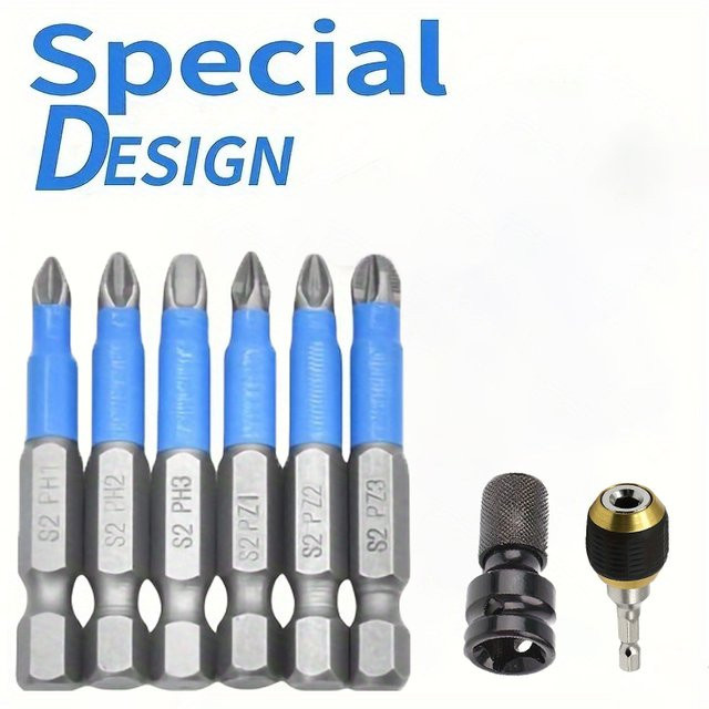 Magnetisches Kreuzschraubendreher-Bit-Set von louCnloin mit Sechskantschaft und hoher Härte für industrielle Handwerksarbeiten - Bild 1